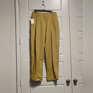 NWT Emporio Armani Stretch Polished Cotton Wide-leg Trousers